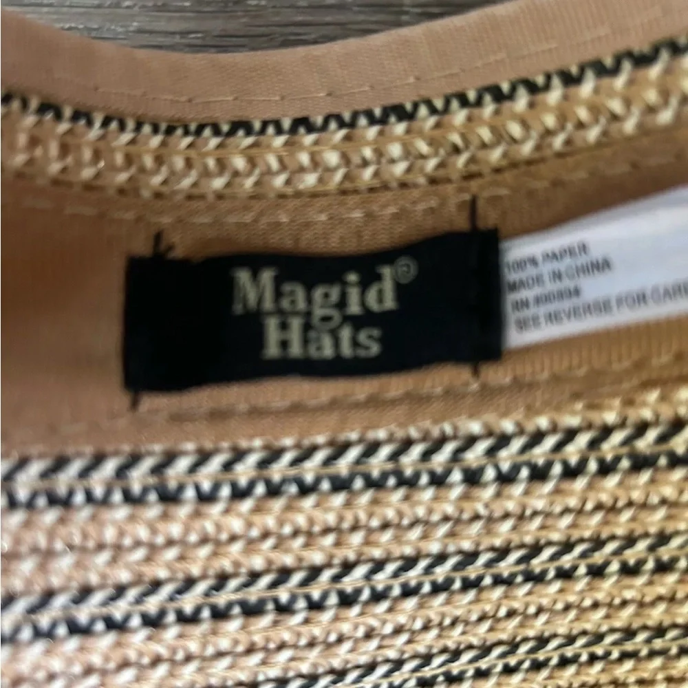 Magid Hat Adjustable‎ Headband Beach Sun Visor Floppy Brim Woven Natural Paper